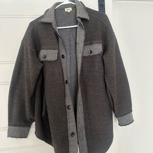 Buckle Charcoal and Light Gray Utility Jacket
